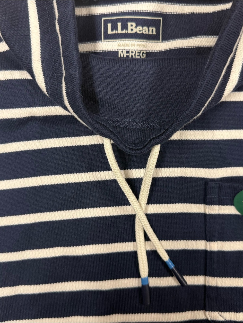 L.L Bean Women’s Navy and White Stripe Mock Neck LS M (NWT) - Picture 3 of 3